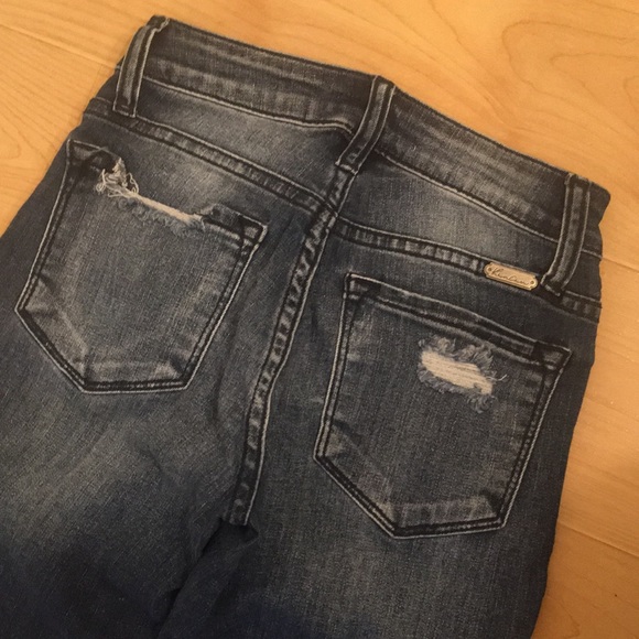 KanCan Skinny Jeans - Medium/Dark Blue with Distressing - Picture 5 of 5